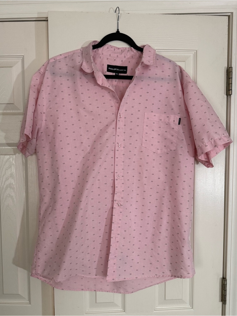 Molokai Surf Co Pink Geometric Button Up Shirt Men’s XXL